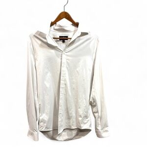 Express | Women’s White Moisture Wicking Slim Button-Up Stretch Shirt | S